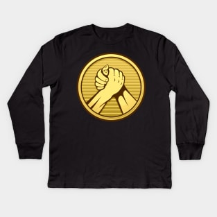 Arm Wrestling Gold Kids Long Sleeve T-Shirt